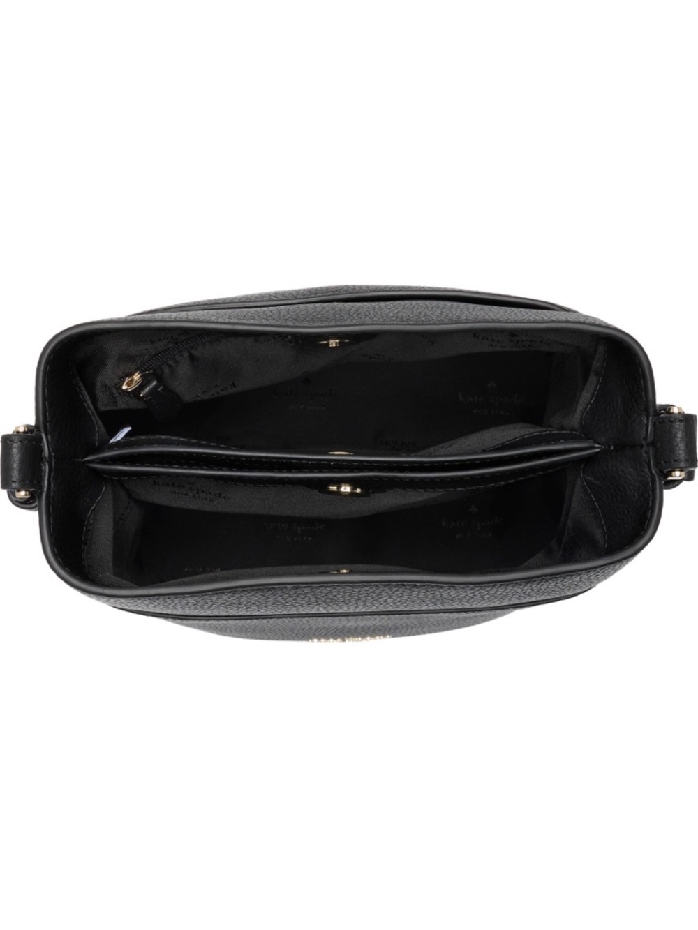 Kate Spade Leila Black Pebbled Leather Adjustable Strap Crossbody Bucket Bag NEW - Picture 2 of 8